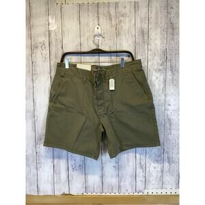 Mutual Weave Olive Green Chino Board Shorts – Men’s 34 | Modern Casual Aesthetic